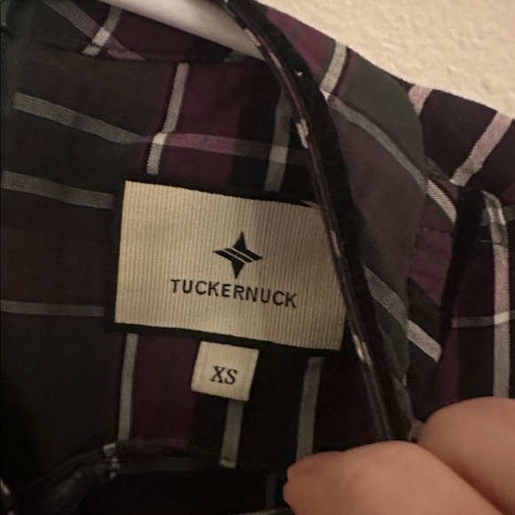 Tuckernuck Aubergine Tartan Indre Dress 3/4 Sleeve Mini Plaid xs - Picture 6 of 14